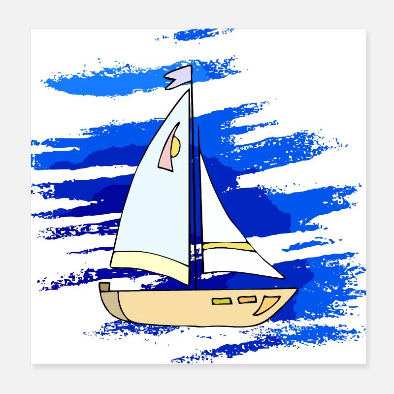 Segelboot Poster 20x20 cm