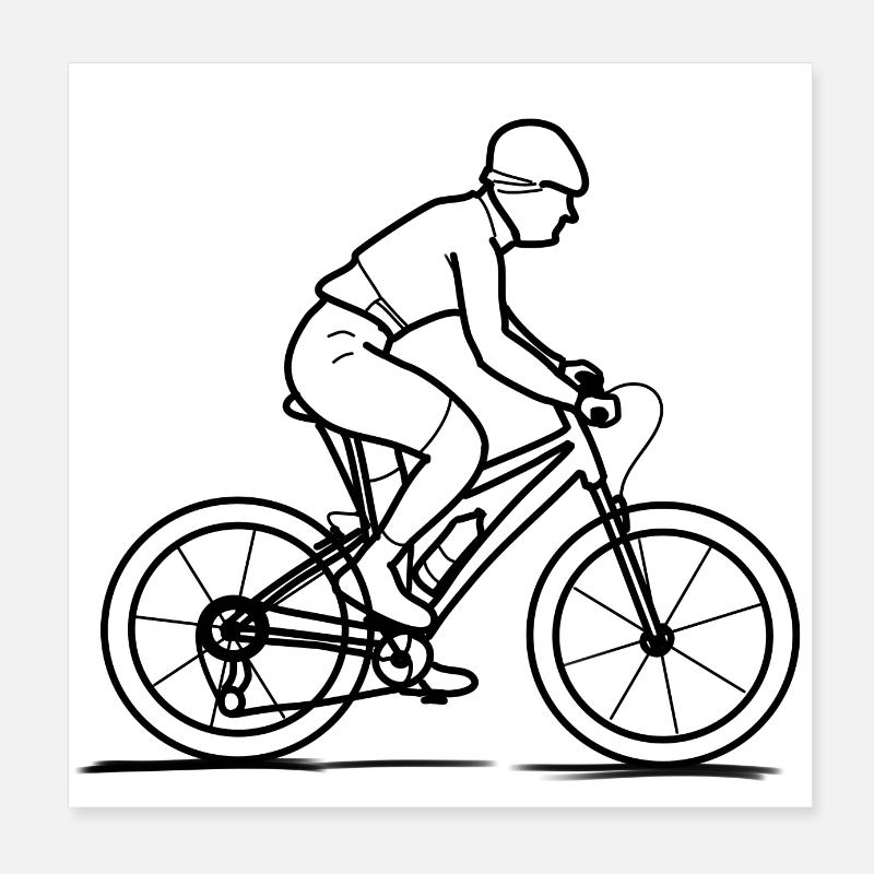 vélo bicycle 2 - Poster 20 x 20 cm - blanc