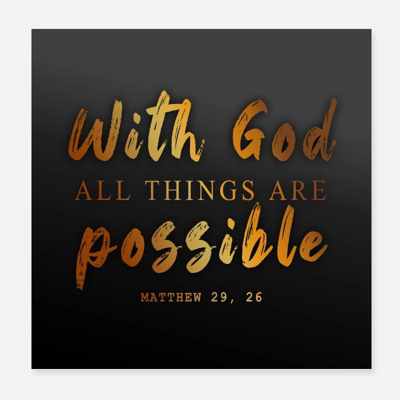 With God quotes - Poster 20x20 cm - Weiß