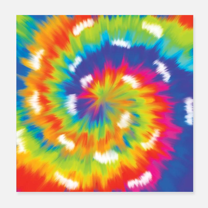 Tie Dye Pattern - Rainbow Colorful Art Lover Gift Poster 8" x 8" (20x20 cm)