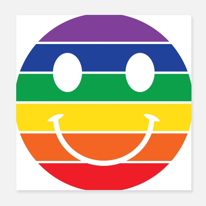 Regenbogen Emoj Poster 20x20 cm
