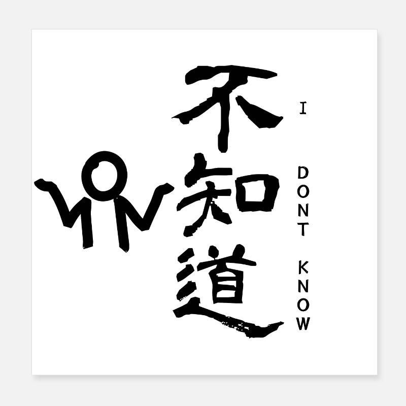 I dont know chinois Poster 20 x 20 cm