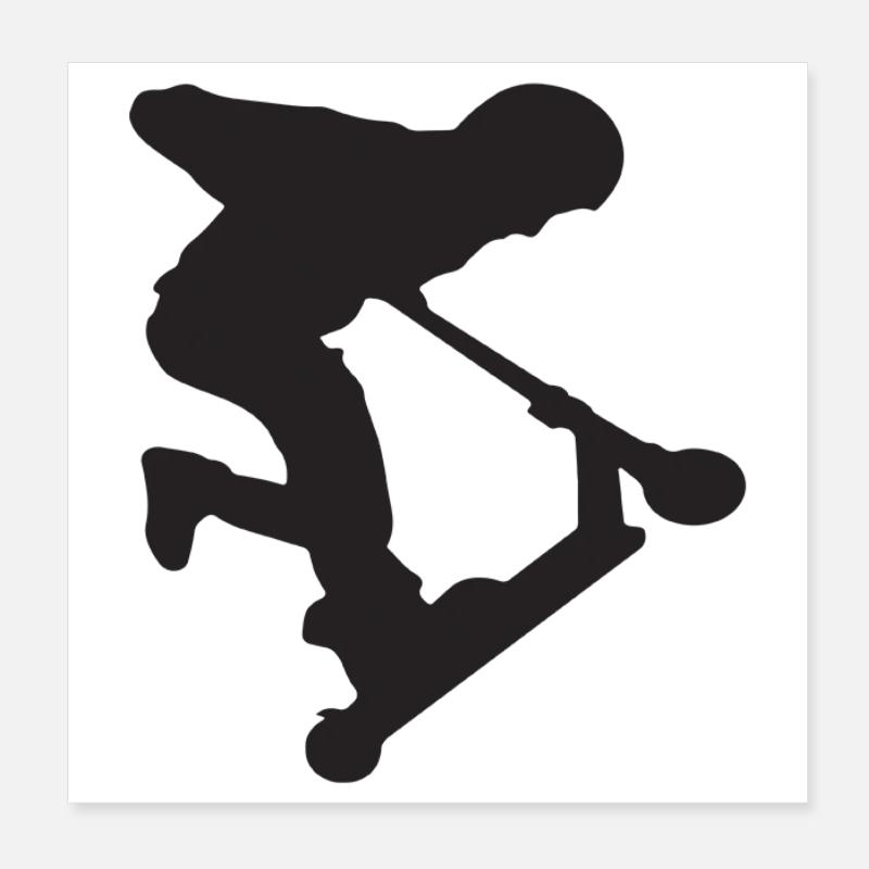 Trick Scooter - Poster 20x20 cm - Weiß