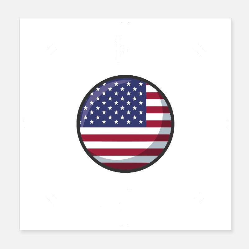 MADE IN USA White - Poster 20x20 cm - Weiß