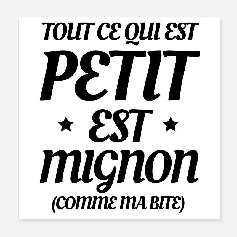 TOUT CE QUI EST PETIT EST MIGNON Poster 20 x 20 cm