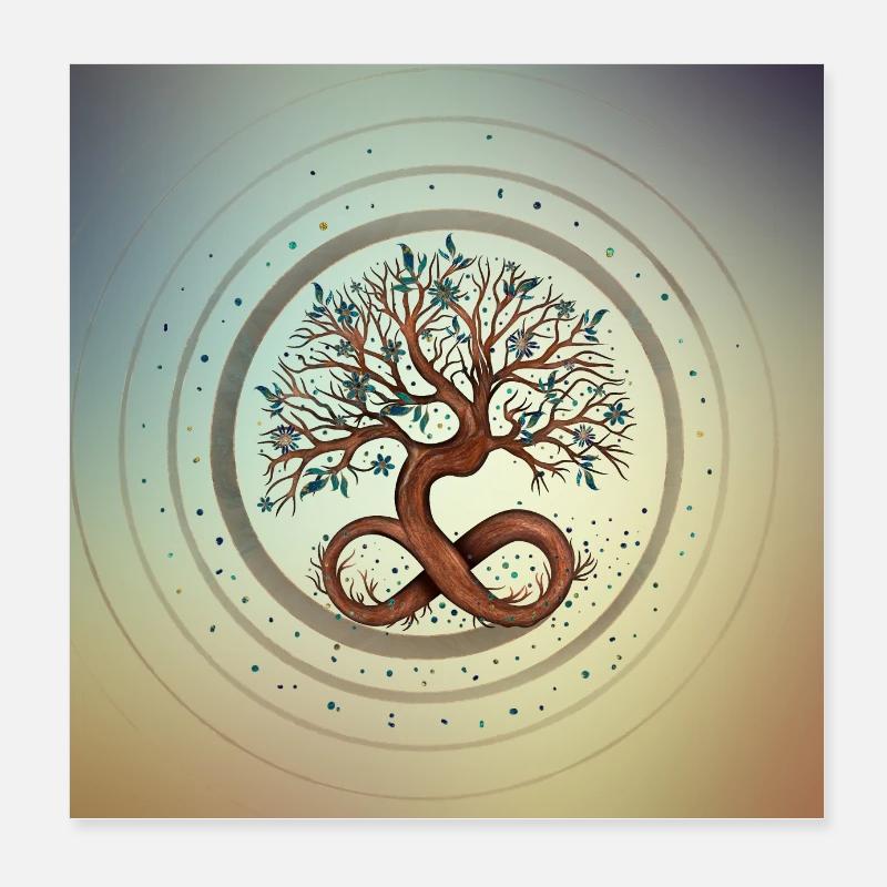 Baum des Lebens - Unendlichkeit Spirale Poster 20x20 cm
