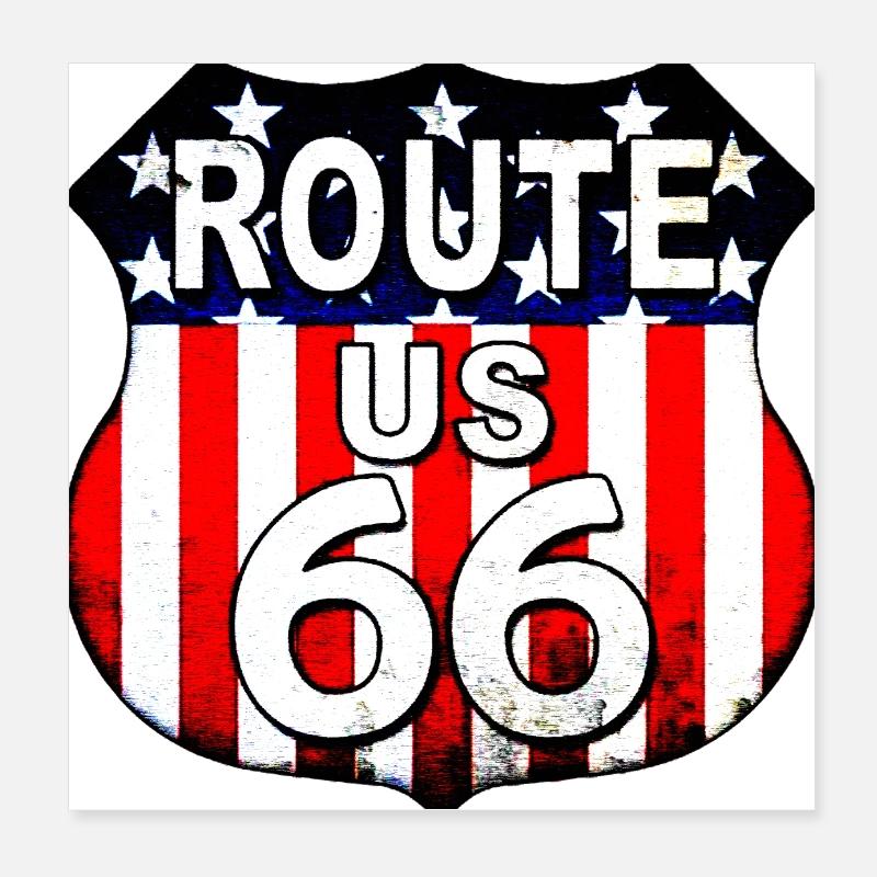 TSHIRT ROUTE CAR Poster 8" x 8" (20x20 cm)