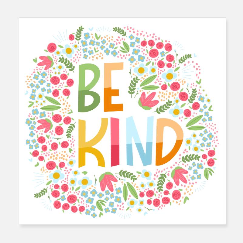 S’il vous manque de lettres à la main avec des fleurs Poster 20 x 20 cm