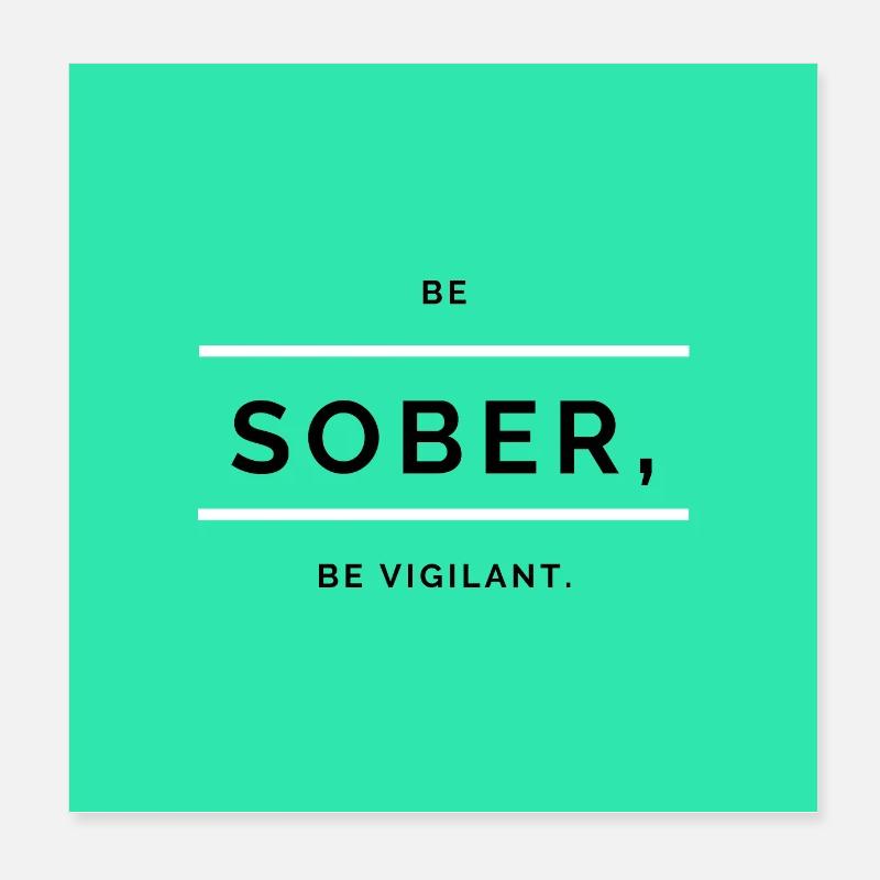 Sei nüchtern 4 Poster 20x20 cm