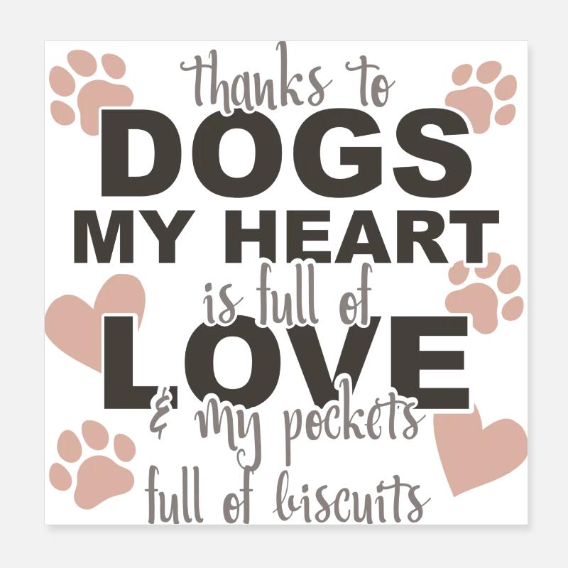 Merci aux chiens Poster 20 x 20 cm