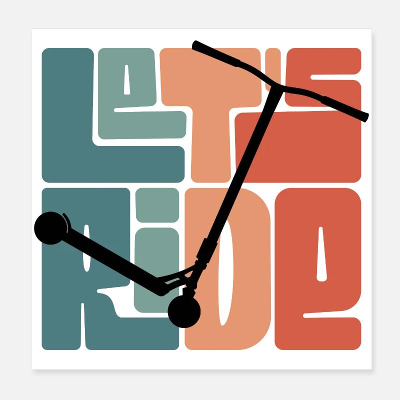 Let es ride Poster 20x20 cm