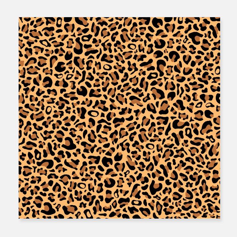 Leopardenmuster | Leopard Print | African Animal - Poster 20x20 cm - Weiß