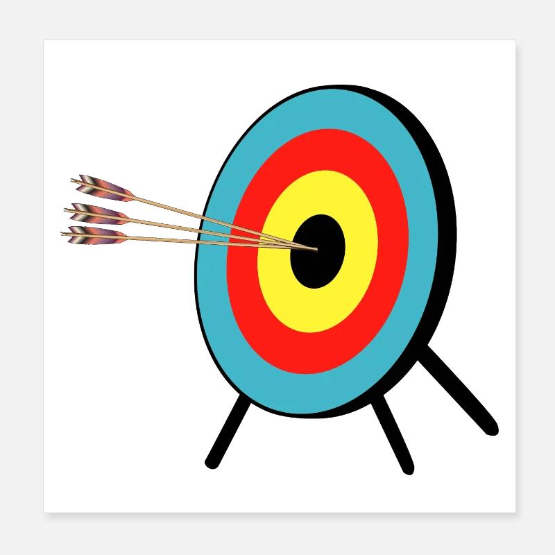 Trois flèches Bullseye Poster 20 x 20 cm