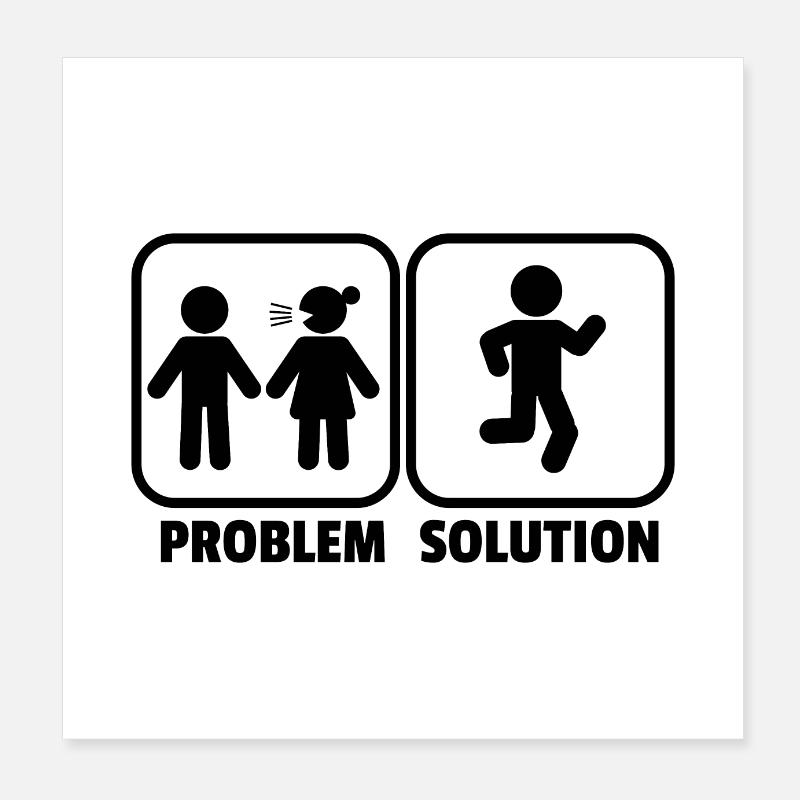 Solution de problème Course de jogging coureur idée cadeau Poster 20 x 20 cm