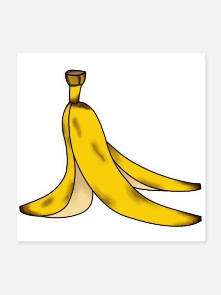 Banana banana peel caution slippery - Poster 8" x 8" (20x20 cm) - white - Front