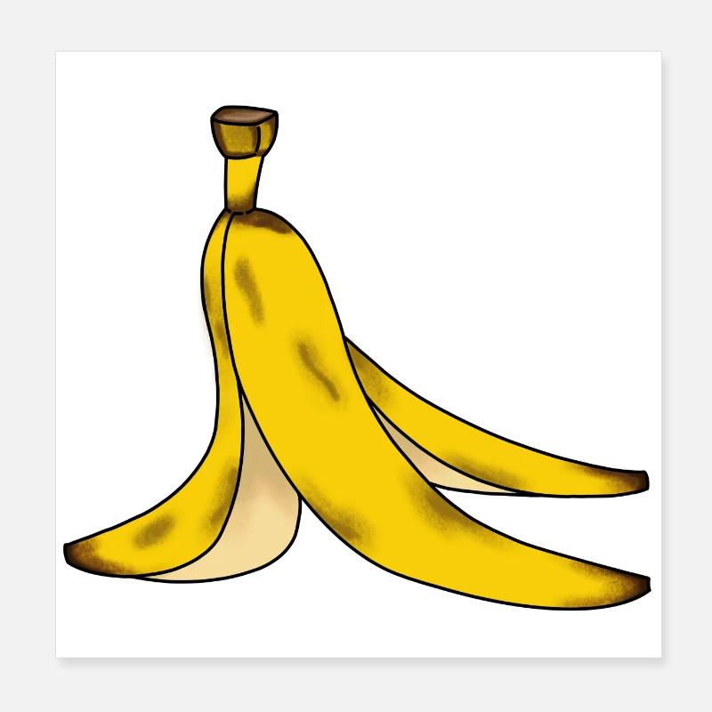 Peau de banane peau de banane attention glissante Poster 20 x 20 cm