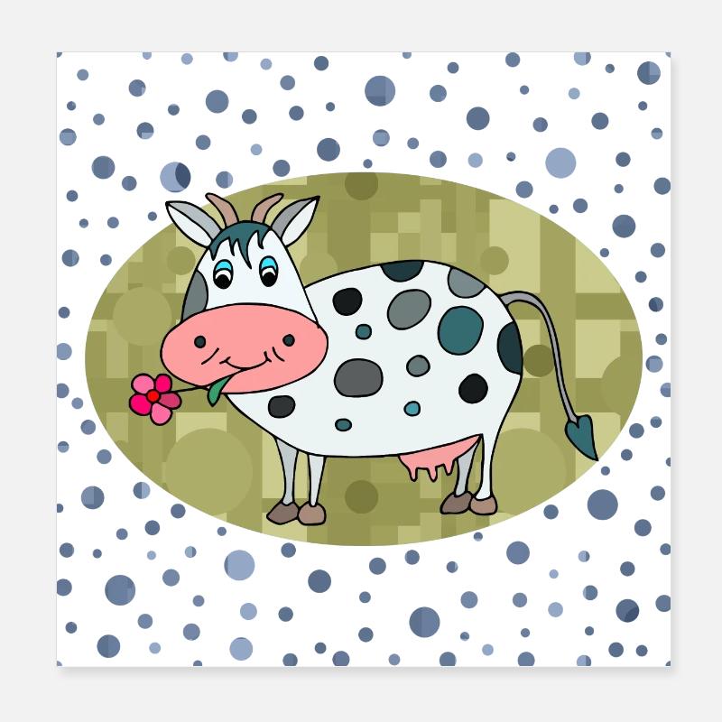 cow Poster 8" x 8" (20x20 cm)