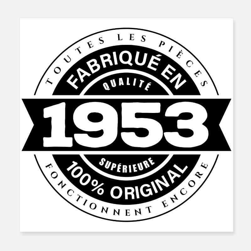 FABRIQUÉ EN 1953 Poster 20 x 20 cm
