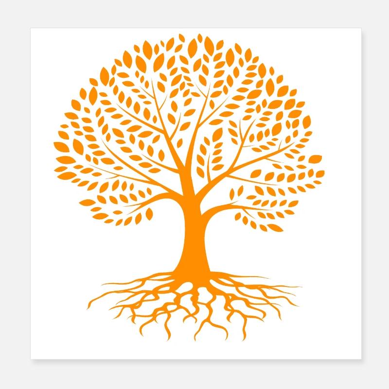 Baum des Lebens - Poster 20x20 cm - Weiß