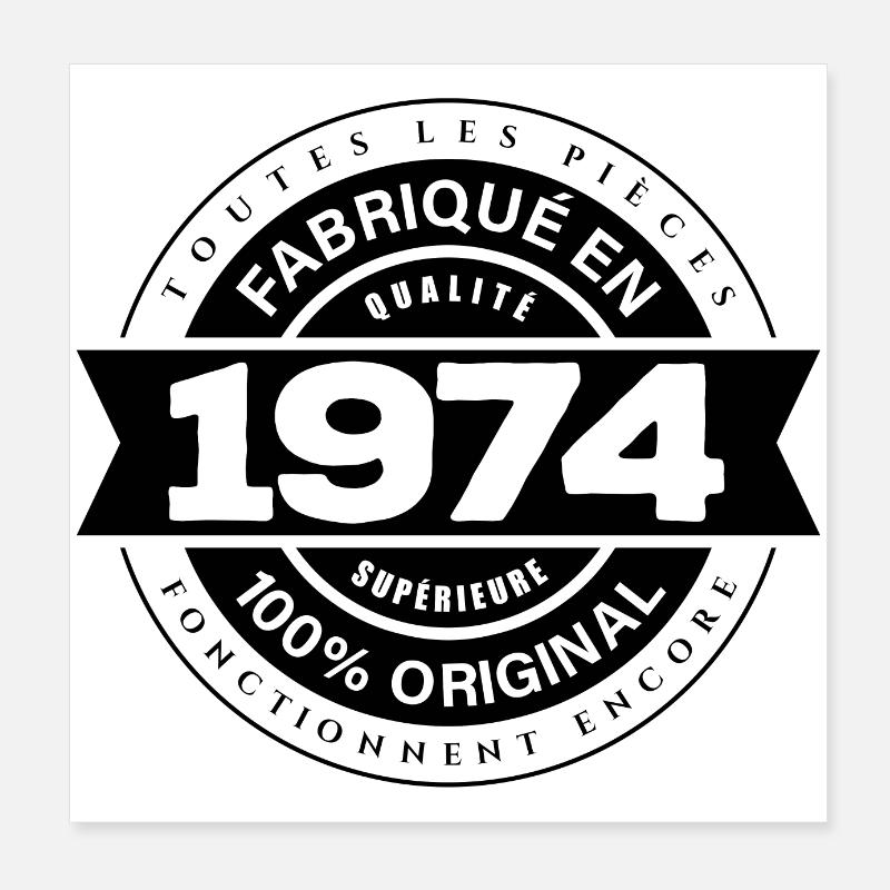 FABRIQUÉ EN 1974 Poster 20 x 20 cm