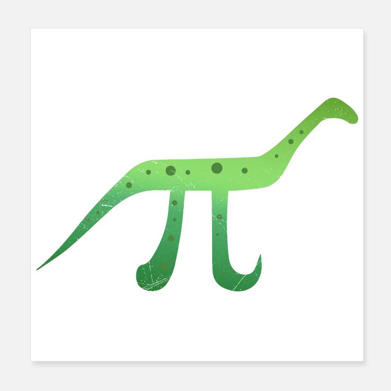 Mathe-Symbol Pinosaurus Pi Dinosaurier Geschenk Poster 20x20 cm