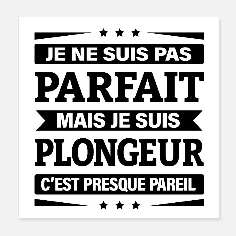 JE SUIS PLONGEUR Poster 20 x 20 cm