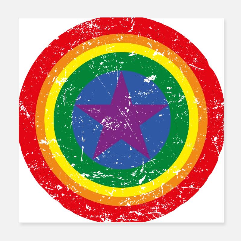 Regenbogen LGBT Schild Flagge Poster 20x20 cm