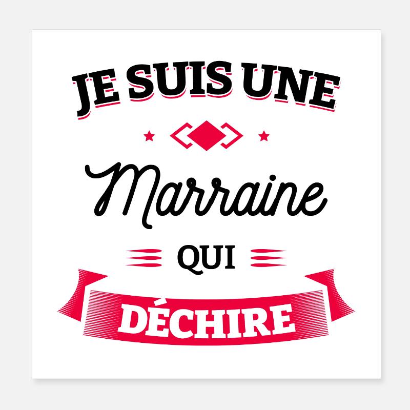 MARRAINE QUI DÉCHIRE Poster 20 x 20 cm