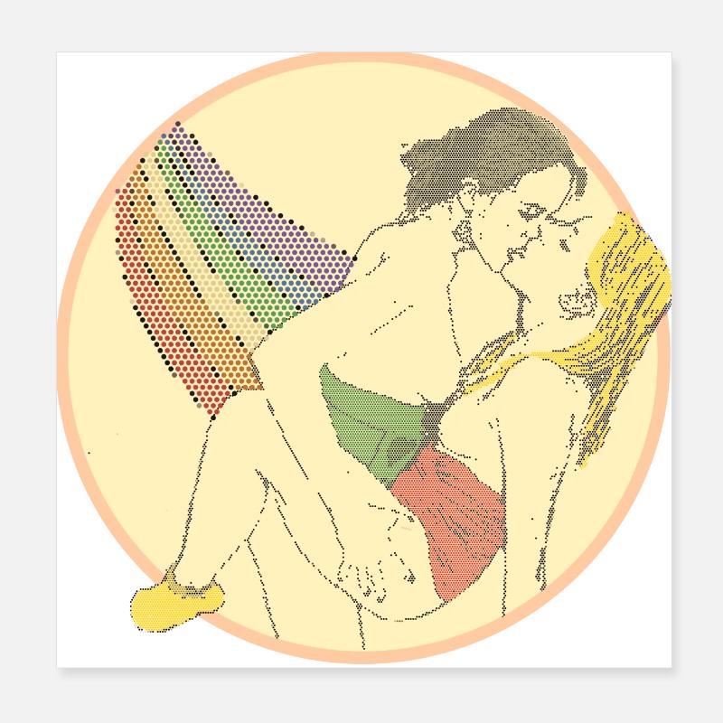 Pixel hot lesbians Poster 8" x 8" (20x20 cm)