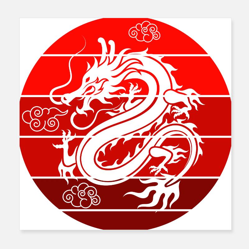 Dache Wolken Japan Poster 20x20 cm