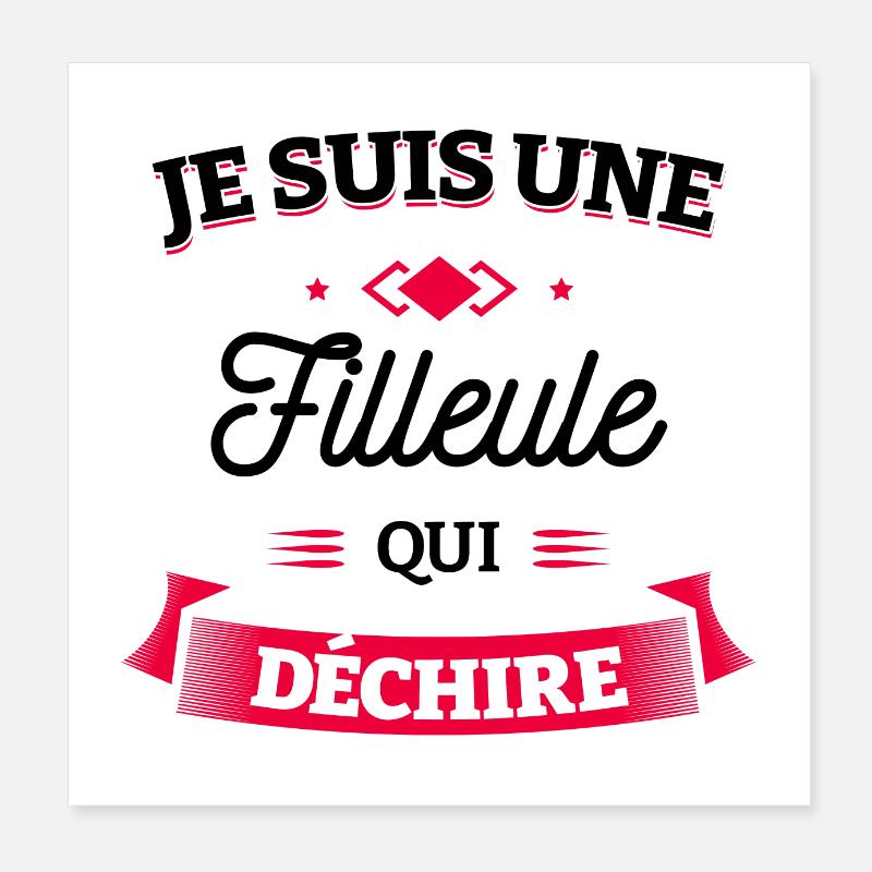 FILLEULE QUI DÉCHIRE Poster 20 x 20 cm