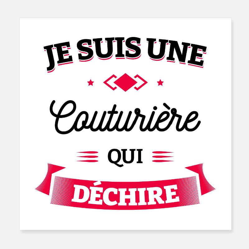 COUTURIÈRE QUI DÉCHIRE Poster 20 x 20 cm