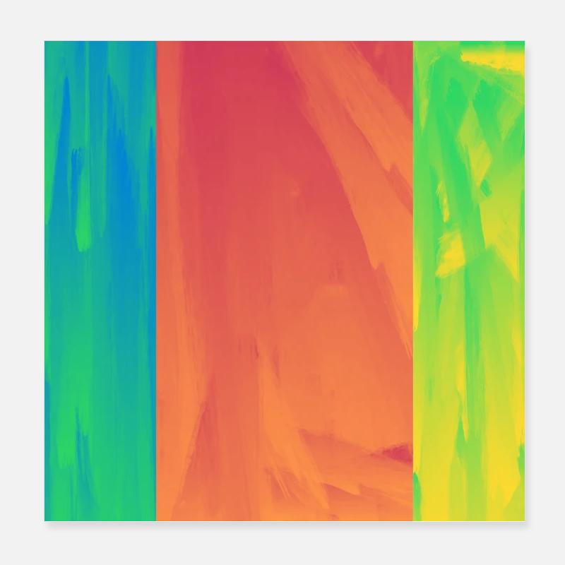 Abstraktes Buntes Quadrat Poster 20x20 cm