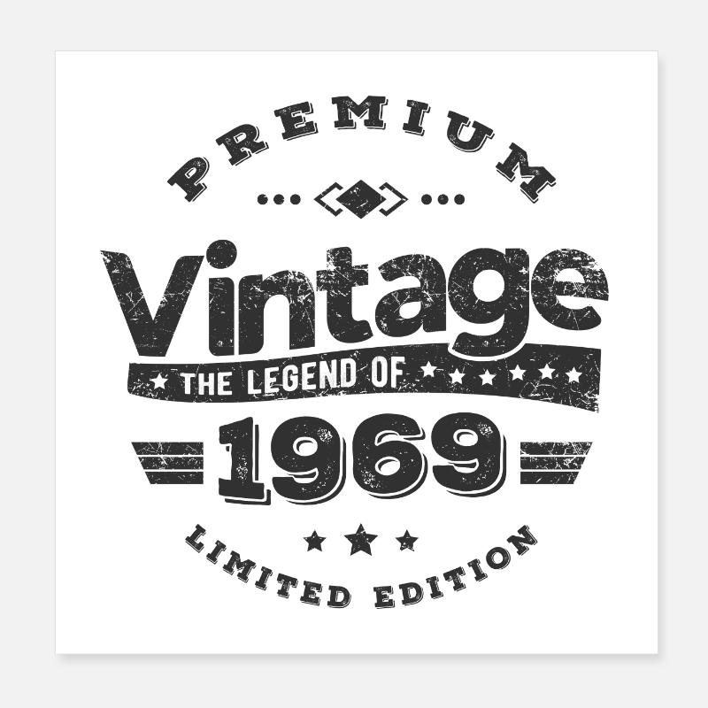 VINTAGE 1969 Poster 20x20 cm