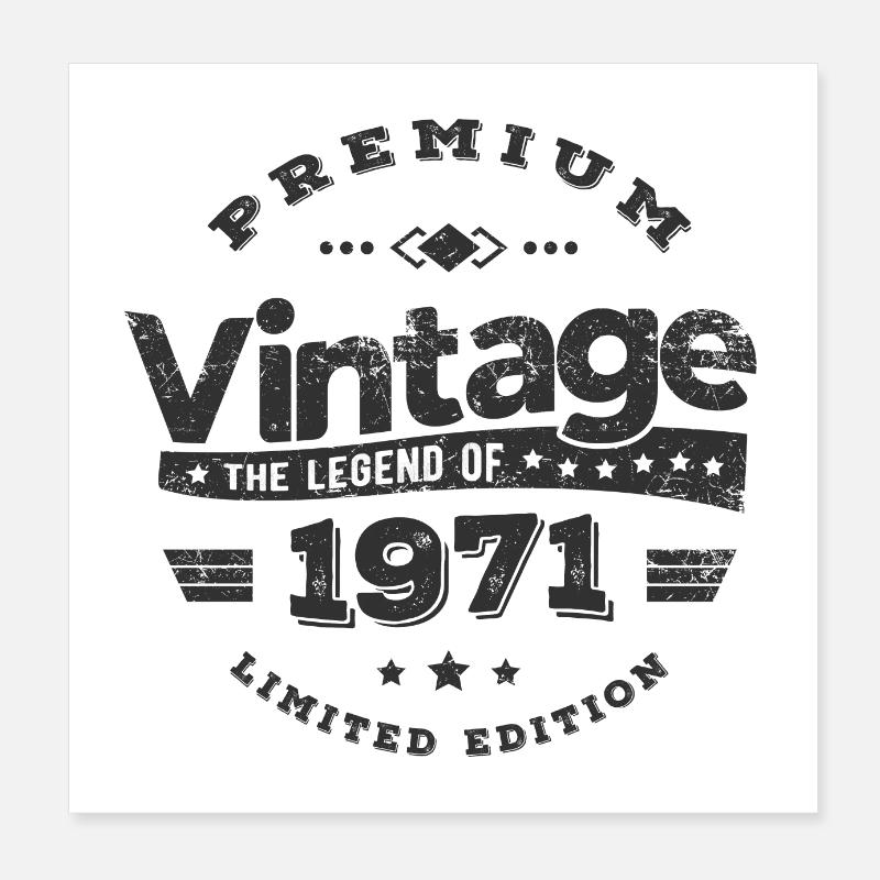 VINTAGE 1971 Poster 20x20 cm
