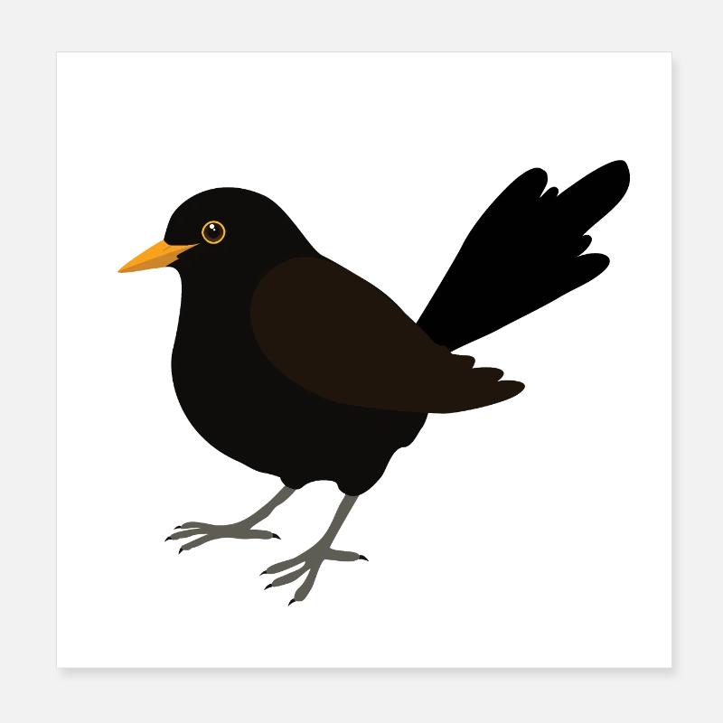 Dessin numérique Blackbird Poster 20 x 20 cm