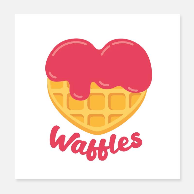 süße kawaii Waffel in Herzform Poster 20x20 cm