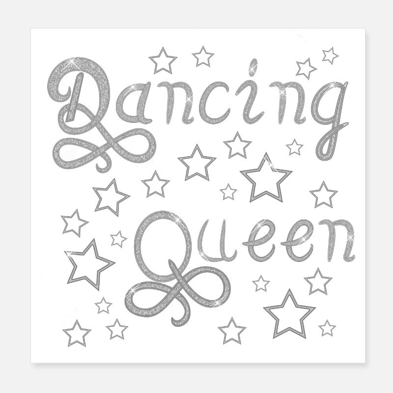Dancing queen-Silver Poster 20x20 cm