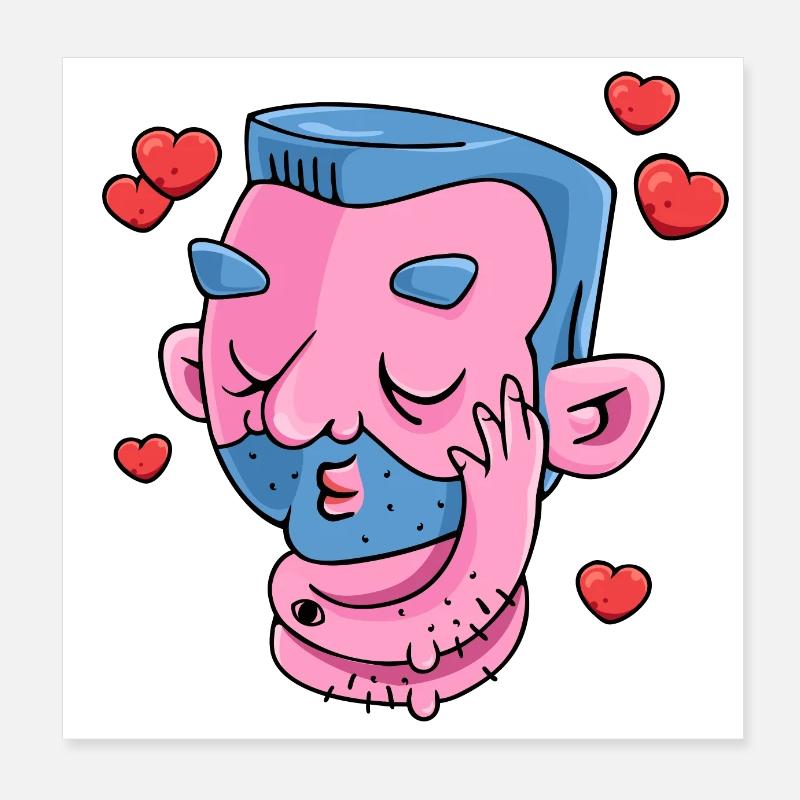 Macho barbu Poster 20 x 20 cm