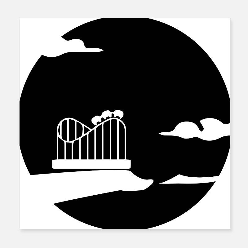 Rollercoaster montagnes russes Poster 20 x 20 cm