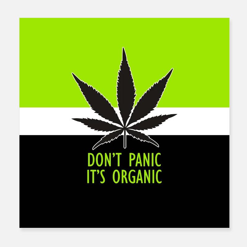 Don't Panic It's Organic Marijuana Hanf Cannabis 1 Poster 20x20 cm