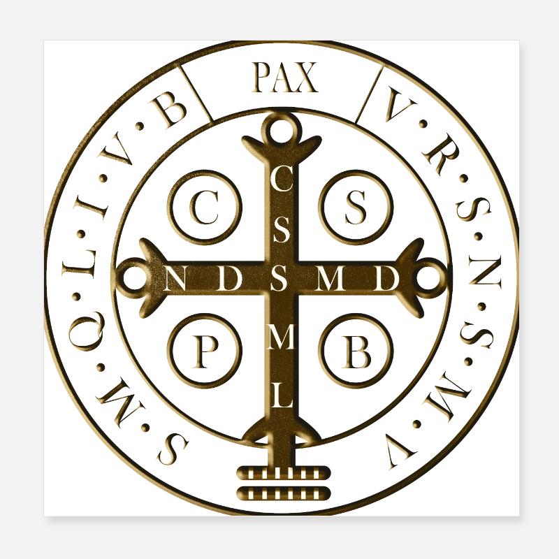 St. Benedict es Medal Poster 20x20 cm
