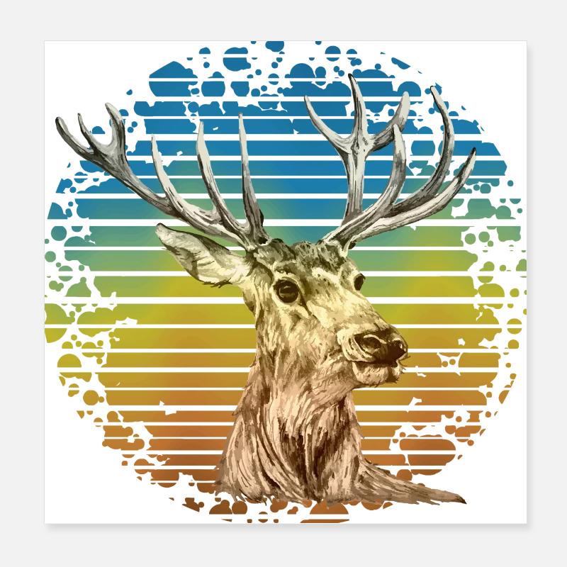 Hirsch Poster 20x20 cm