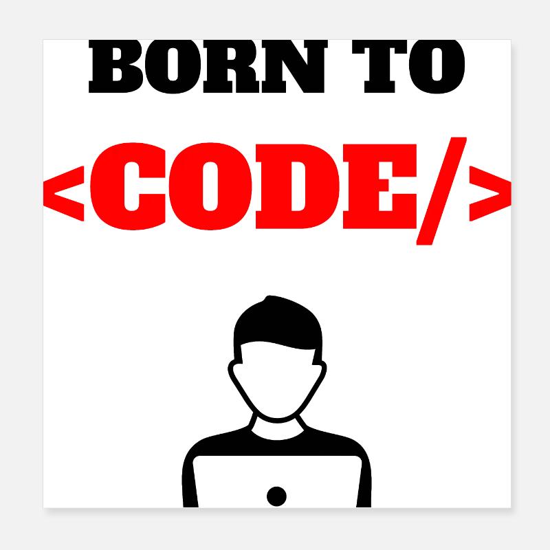 Born To Code Geborener Programmierer Software Geek Poster 20x20 cm