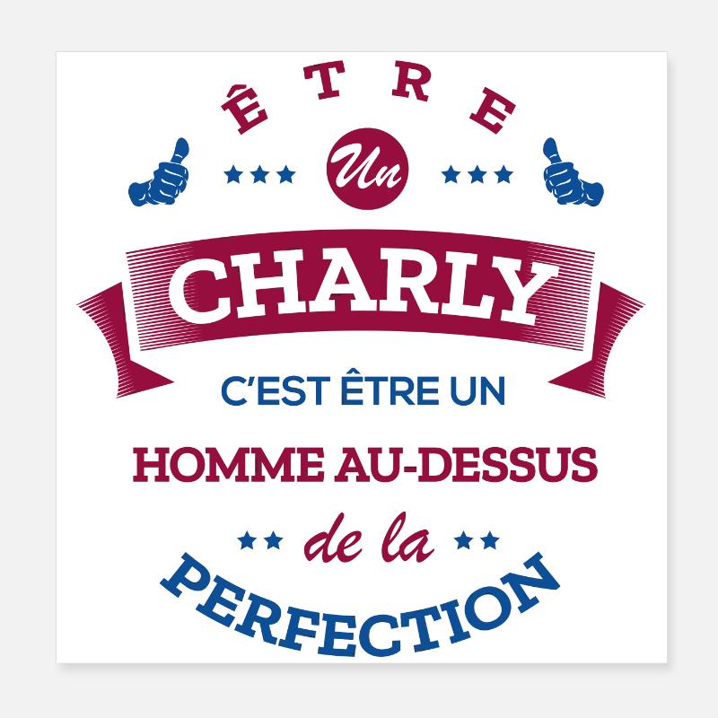 CHARLY PARFAIT - NOM CHARLY Poster 20 x 20 cm