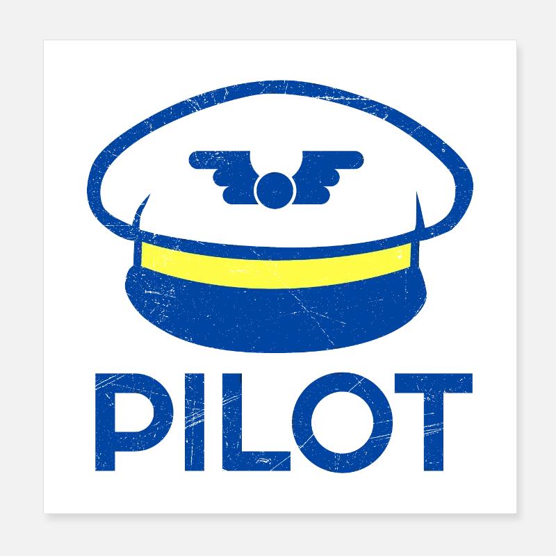 Pilot Co-Pilot Flug Paar Partnerlook Geschenkidee Poster 20x20 cm
