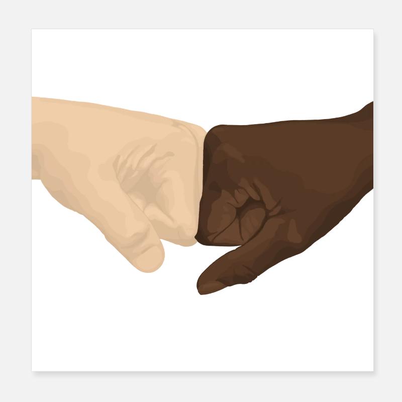 two hands - Poster 8" x 8" (20x20 cm) - white
