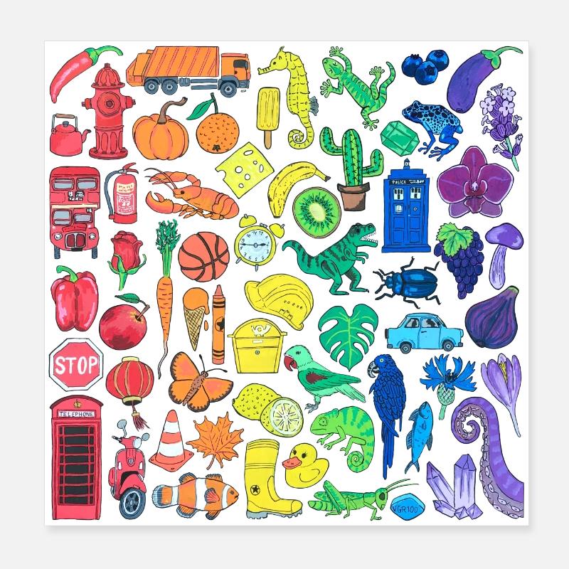 Regenbogen Farbverlauf Kleinteile Poster 20x20 cm