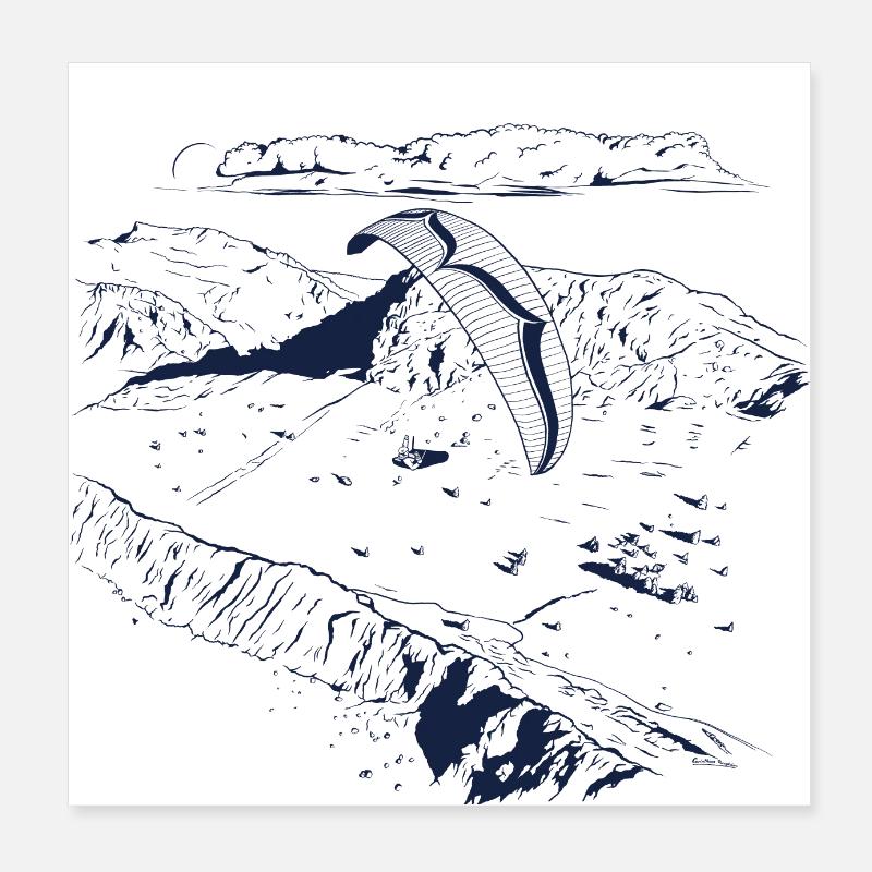 Paragliding Poster 8" x 8" (20x20 cm)