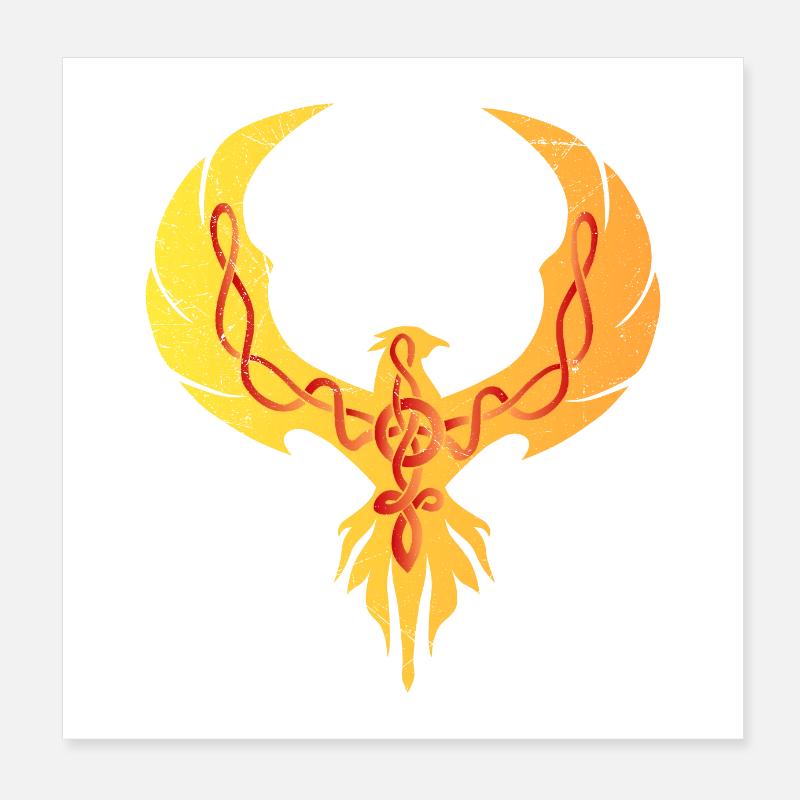Celtic Symbol Phoenix Tattoo Celtic Knot Poison Poster 8" x 8" (20x20 cm)